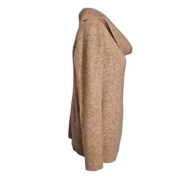 Aritzia Wilfred Free Women's Alpaca Wool Blend Beige Cowl Neck Sweater SZ Small - Picture 3 of 13
